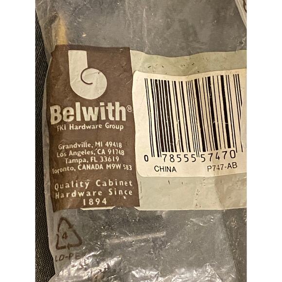 Set of 8 Belwith Antique English Satin Brass Drawer Handles 3 1/4 in. NOS - Picture 5 of 10